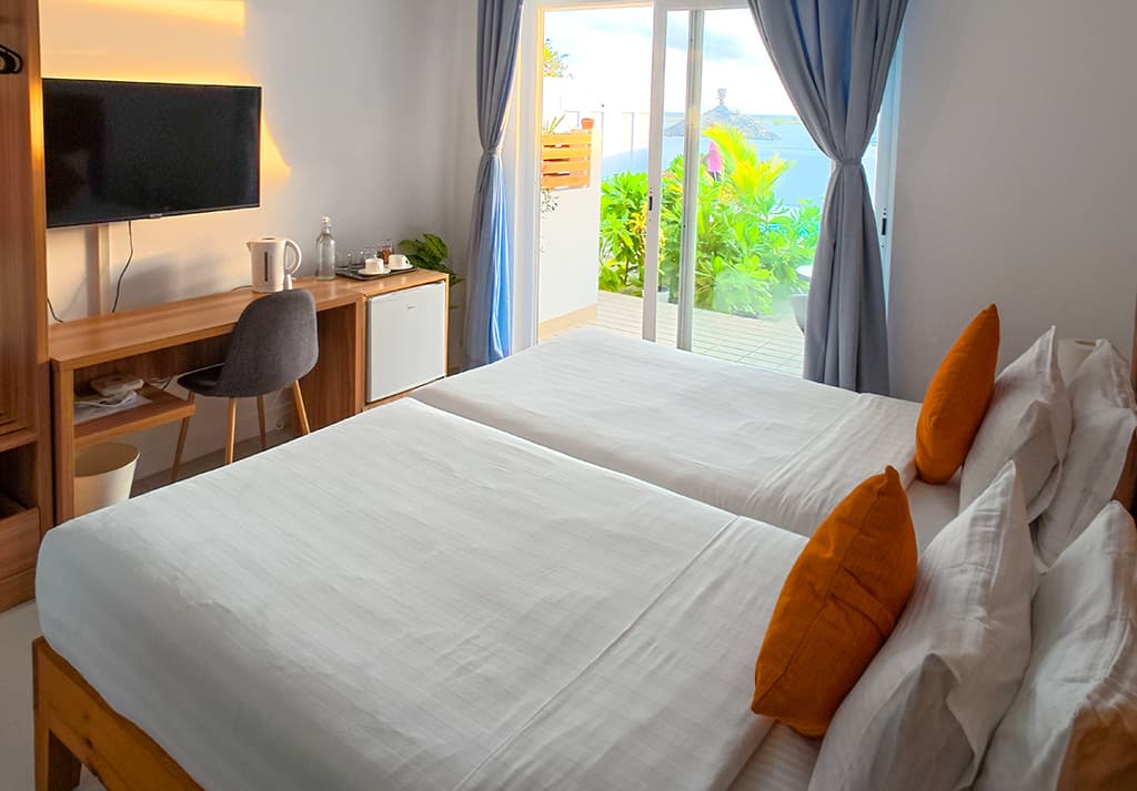 Guest room at True South in Maradhoo-Feydhoo, Addu Atoll