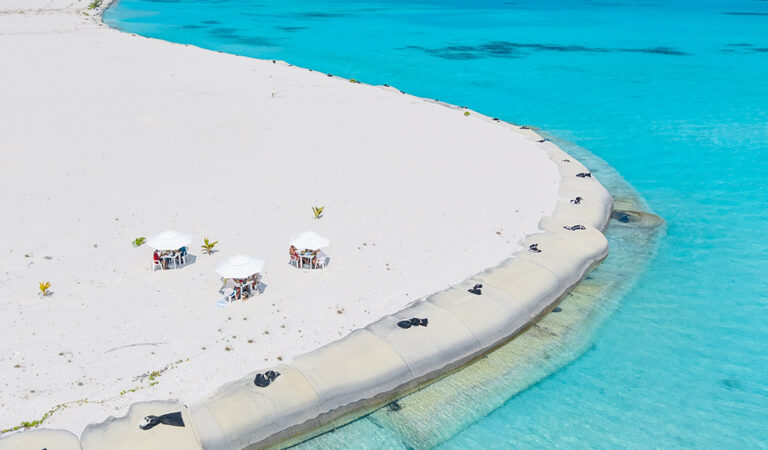 Sandbank picnic setup in Addu Atoll Maldives
