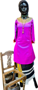 Traditional Maldivian clothing display at Koshidhorage in Addu